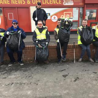 Group of SEN children litter picking