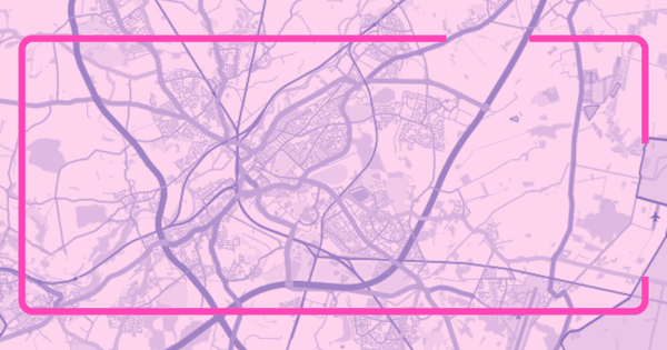 Light Pink map of central Donaster