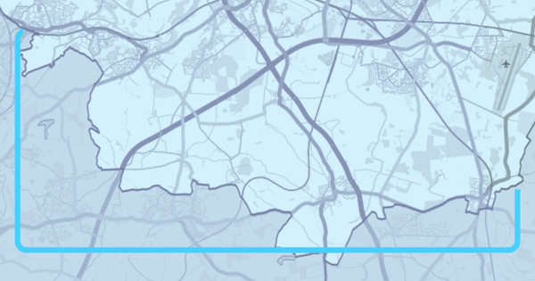 Light map map of the South West of Doncaster City