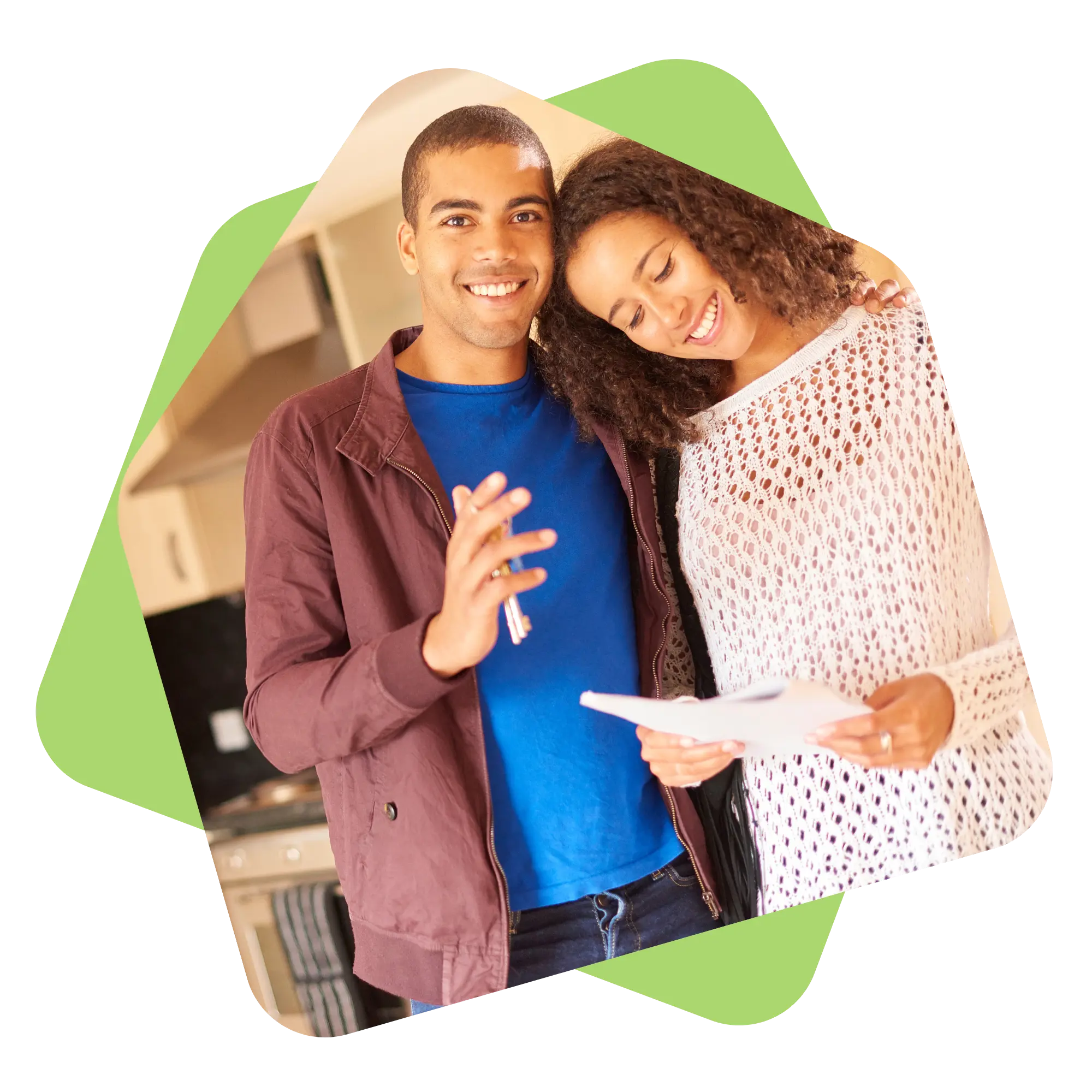 Couple happy with paperwork